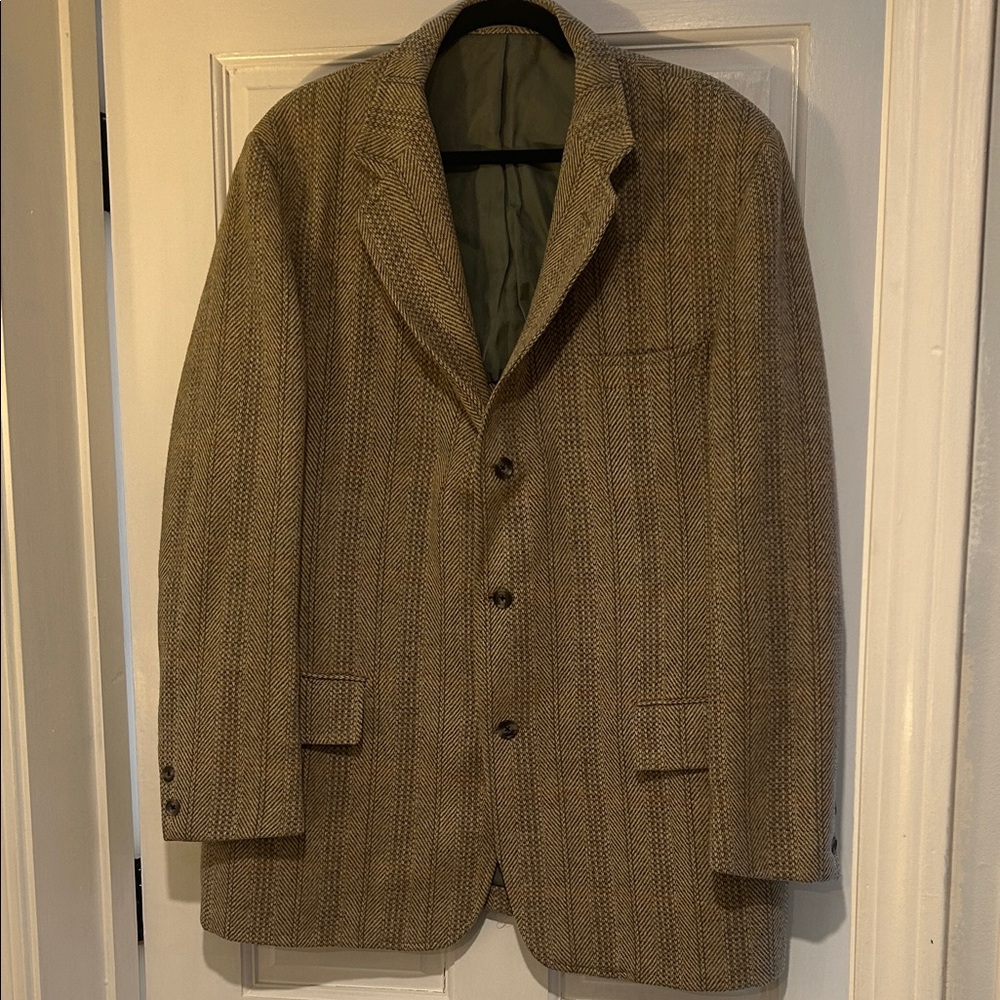 Classic Tan Herringbone Blazer